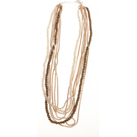 Collier fantaisie multi-rangs - 44+6 cm