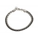 Bracelet acier 2 tons noir et blanc - 21 cm