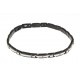 Bracelet acier 2 tons noir et blanc - zircons - 21 cm