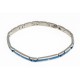 Bracelet acier 2 tons bleu et blanc - zircons - 21 cm