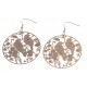 Boucles d'oreille acier rosé - "oiseaux" - diamètre  45 mm