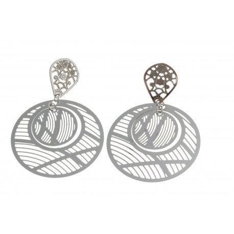 Boucles d'oreille acier - diamètre 40 mm