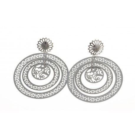 Boucles d'oreille acier - diamètre 45 mm