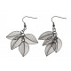 Boucles d'oreille acier noir "plumes"