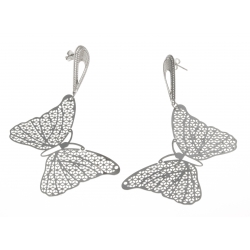 Boucles d'oreille acier - "papillon"