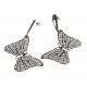 Boucles d'oreille acier noir - "papillon"