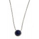 Collier argent rhodié 1,8g - lapis lazuli - 42+3 cm