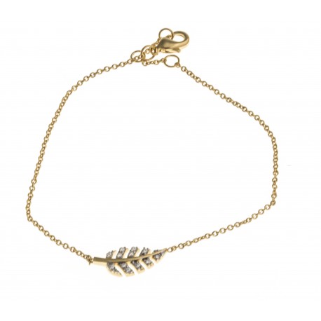 Bracelet plaqué or  - zircons -17+1+1cm