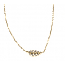 Collier plaqué or - zircons - 42+3 cm