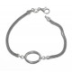 Bracelet argent rhodié 4,4g - maille queue de renard - 19 cm