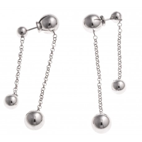 Boucles d'oreille argent rhodié 5,7g - 2 fils