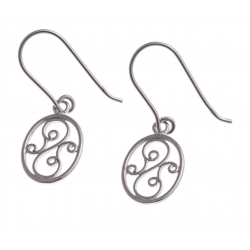 Boucles d'oreille argent rhodié 1,4g