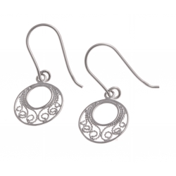 Boucles d'oreille argent rhodié 1,2g