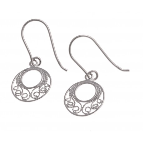 Boucles d'oreille argent rhodié 1,2g