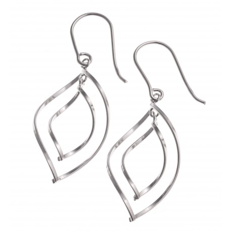 Boucles d'oreille argent rhodié 1,9g