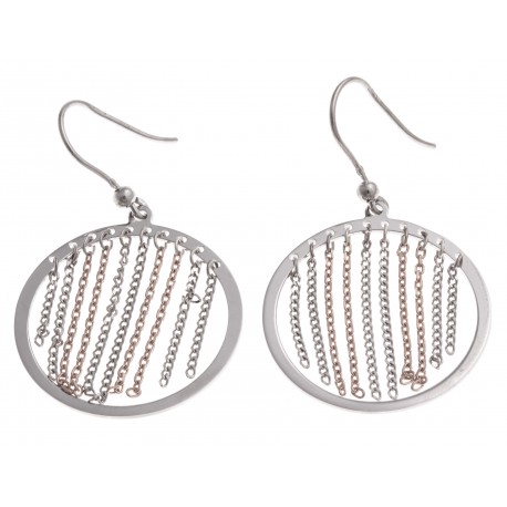 Boucles d'oreille argent rhodié 5,4g - 2 tons