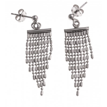 Boucles d'oreille argent rhodié 2,8g - maille 1+1