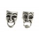 Boucles d'oreille argent rhodié 2,1g "masque"