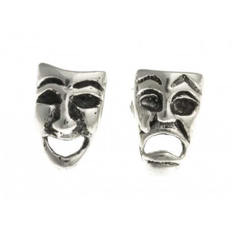 Boucles d'oreille argent rhodié 2,1g "masque"