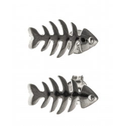 Boucles d'oreille argent rhodié 1,6g "arete de poisson"