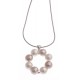 Collier argent rhodié 6g - perles de culture roses et blanches - 40 cm
