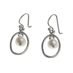 Boucles d'oreille argent rhodié 2g - perles de culture blanches