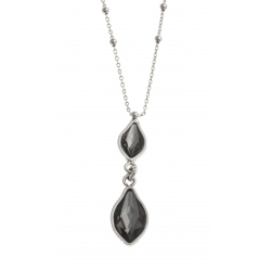 Collier argent rhodié 3,6g - cristal de swarovski - 41 cm