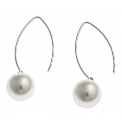 Boucles d'oreille argent rhodié 1,2g - perles de swarovski