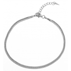 Bracelet en argent rhodié 4,2g pour CHARMS - 19+3 cm