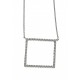 Collier argent rhodié 2,9g - zircons - 45 cm