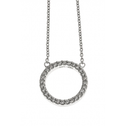 Collier argent rhodié 2,7g - zircons - 42+3 cm