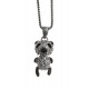 Collier argent rhodié 4,4g - "panda" - zircons - 40 cm