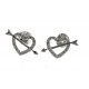 Boucles d'oreille argent rhodié 1,6g - "cupidon" - zircons