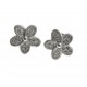 Boucles d'oreille argent rhodié 2,2g - "fleur" - zircons
