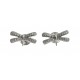 Boucles d'oreille argent rhodié 1,8g - zircons