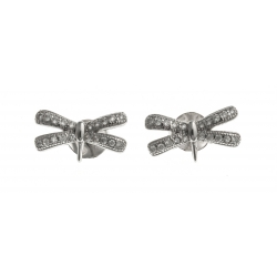 Boucles d'oreille argent rhodié 1,8g - zircons