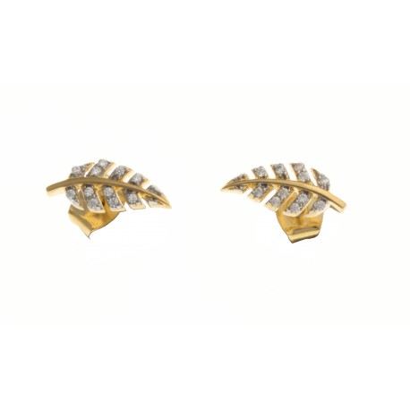 Boucles d'oreille plaqué or - zircons