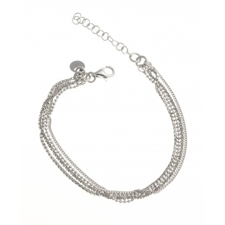 Bracelet argent rhodié 4,2g - 4 fils - 16 +3 cm