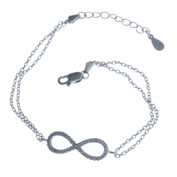 Bracelet argent 3,1g "infini" zircons 17+3cm