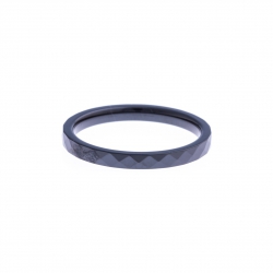 Anneau interne SCREW - céramique noire facettée - 2,5 mm – Taille 55 à 65