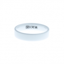 Anneau interne SCREW - céramique blanche - 5 mm  Homme/Femme - Taille 57 à 73