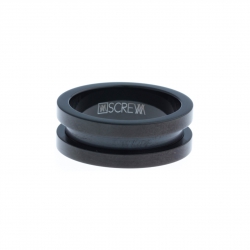 Bague support SCREW - 7,5 mm - acier noir - Taille 50 à 60