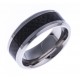 Bague acier homme - fibre de carbone noire - 8mm - T 56 à 70