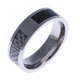 Bague acier homme - fibre de carbone noire et blanche - 8mm - T 56 à 70