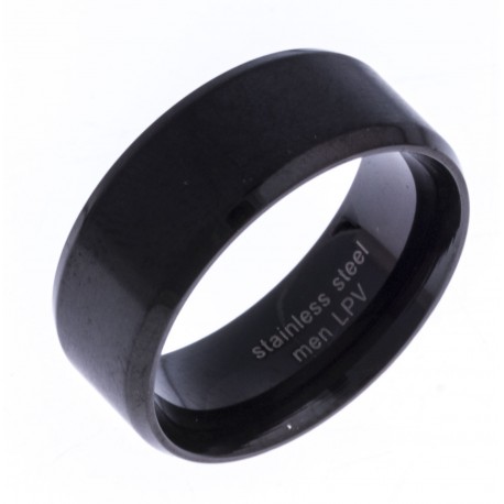 Bague acier noir homme - 8mm - T 56 à 70