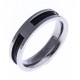 Bague acier homme - câbles noirs - 8mm -  T 56 à 70