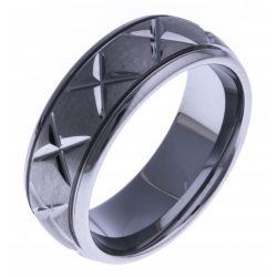 Bague tungstène - finition mat -  8mm - T 60 à 68