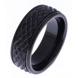 Bague tungstène - finition mat - Black IP -  8mm - T 60 à 68