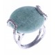 Bague argent rhodié 3,8g - amazonite - zircons - T 52 à 60