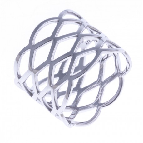 Bague argent rhodié 3,3g - T 52 à 60